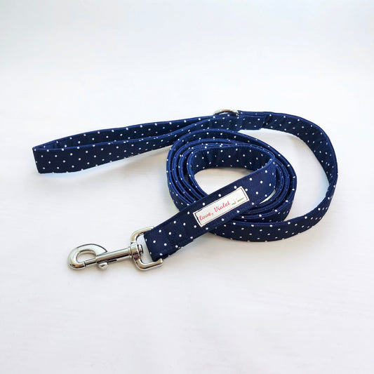 "Navy Polka Dot" Leash