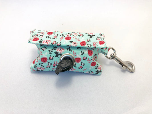 "Turquoise Flowers" Poop Bag Holder