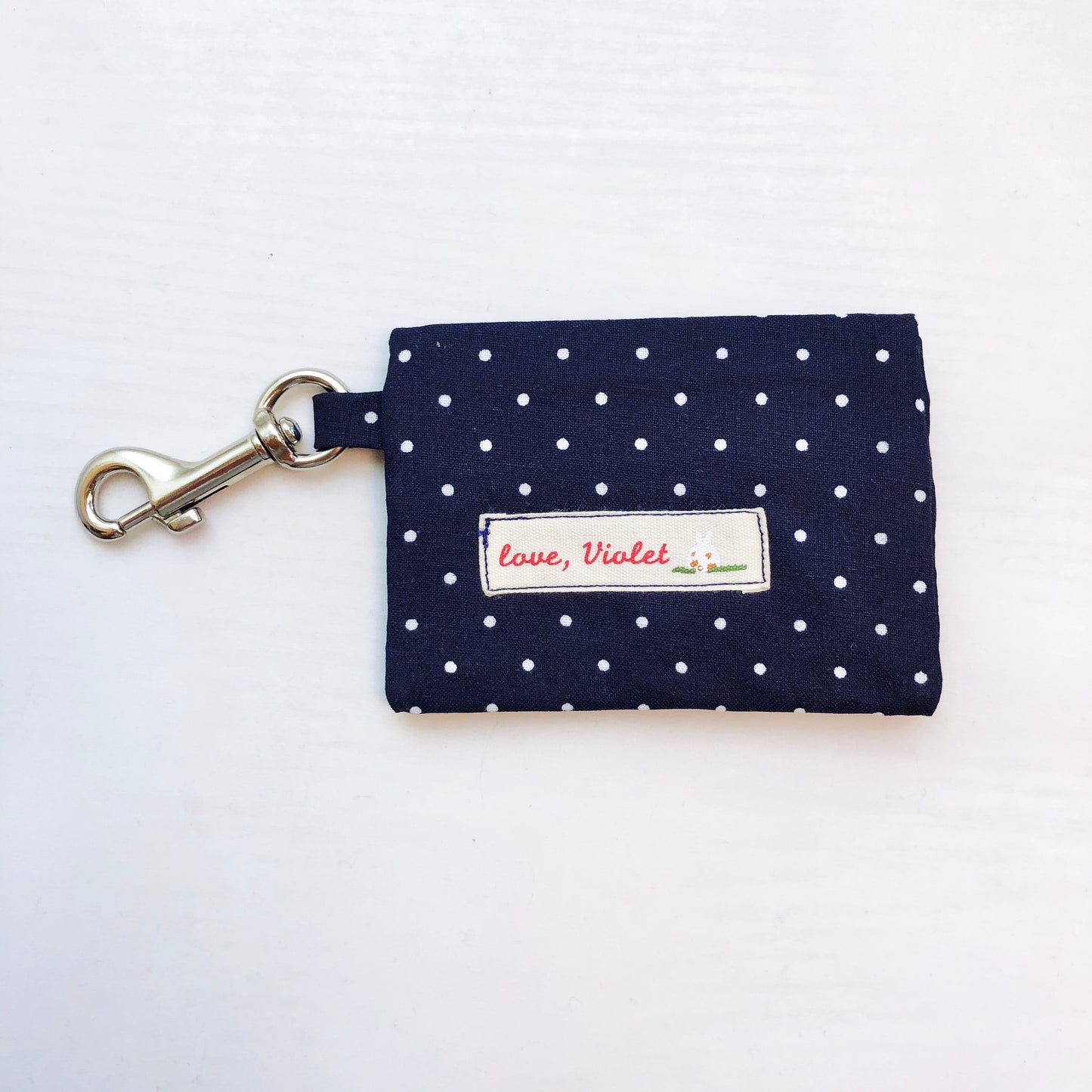 "Navy Polka Dot" Poop Bag Holder