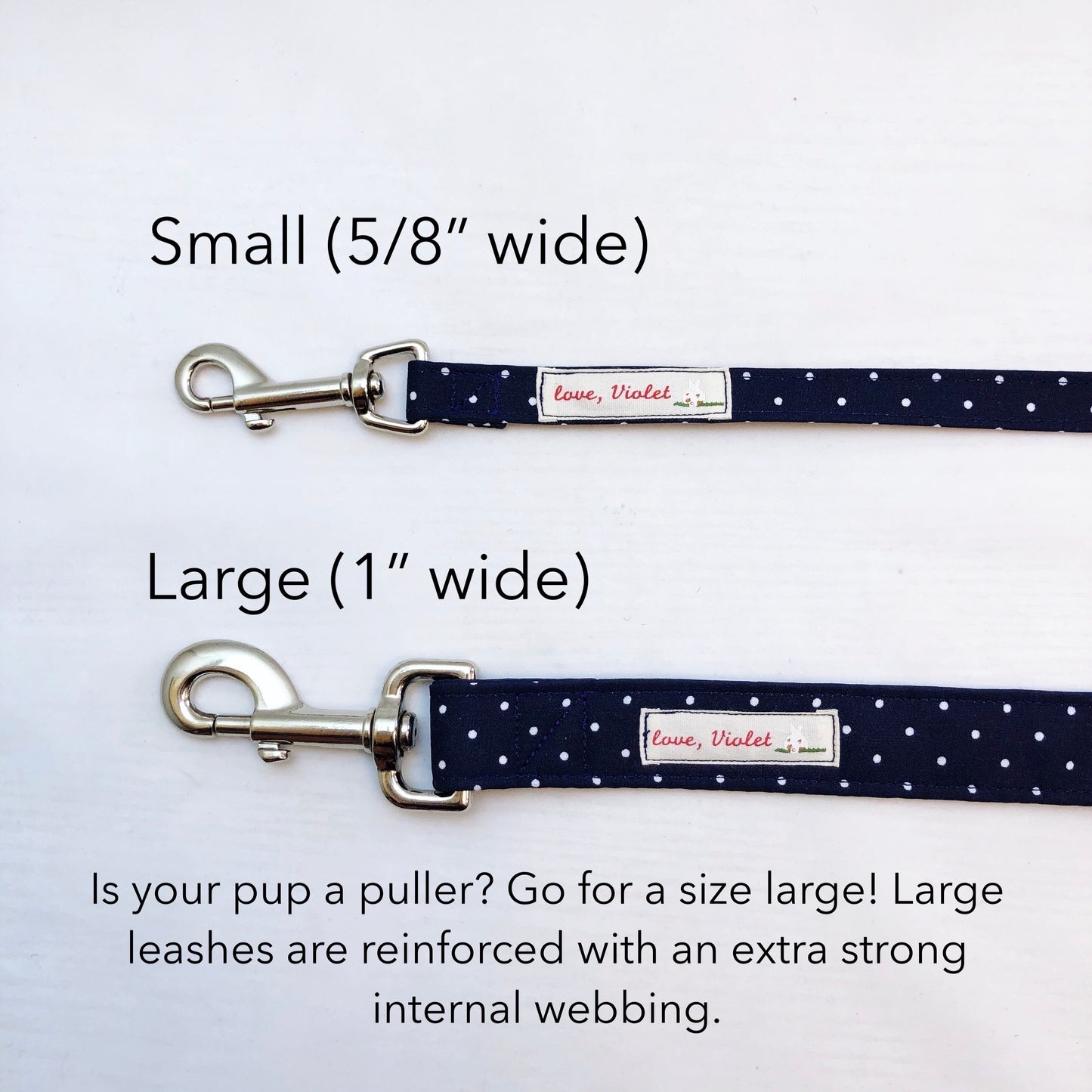 "Navy Polka Dot" Leash