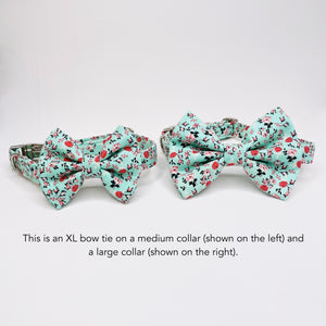 Turquoise Flowers Bow Tie