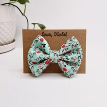 Turquoise Flowers Bow Tie